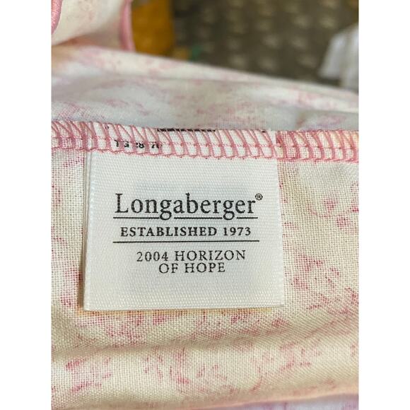 Longaberger 2004 Horizon of Hope /A.C.S. Basket w/Liner, Protector, Lid & Tie-On - Picture 13 of 16